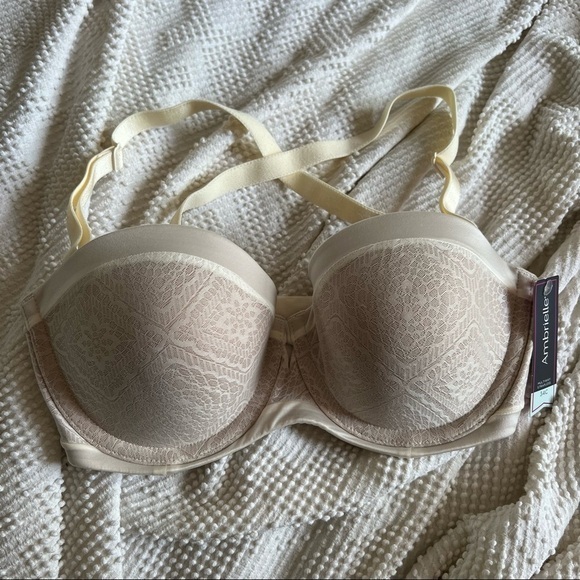 AMBRIELLE PRISTINE IVORY GEO Multi-way Straplesa Bra - Picture 2 of 7